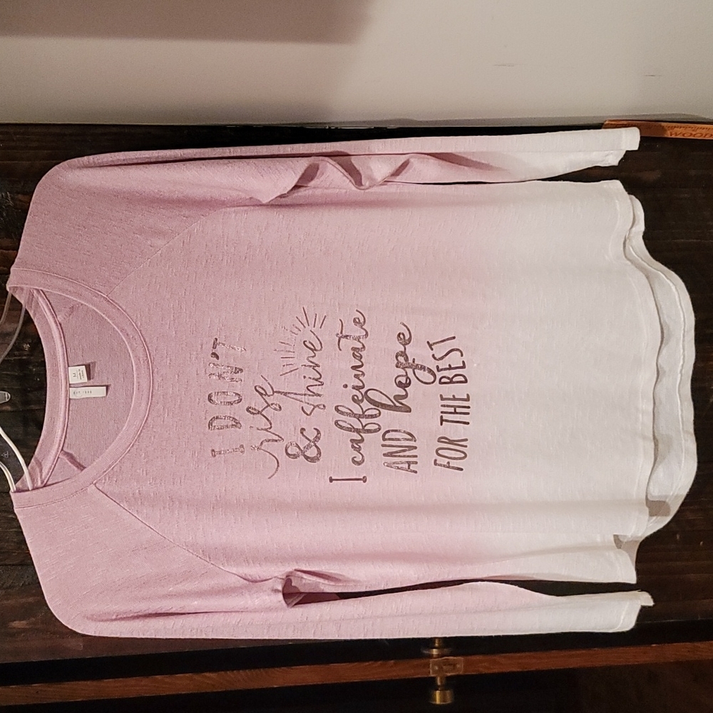 Cato long sleeve sweater, med womens, mauve to white ombre, lightweight